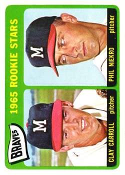 Phil Niekro Signed 1965 Topps #461 Baseball Card HOF Clay Carroll