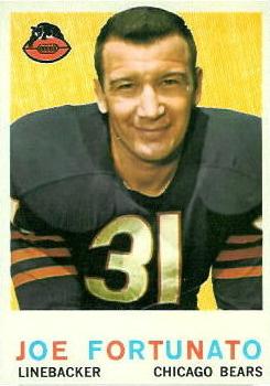 1962 post cereal (Football) Card# 112 Joe Fortunato of the Chicago