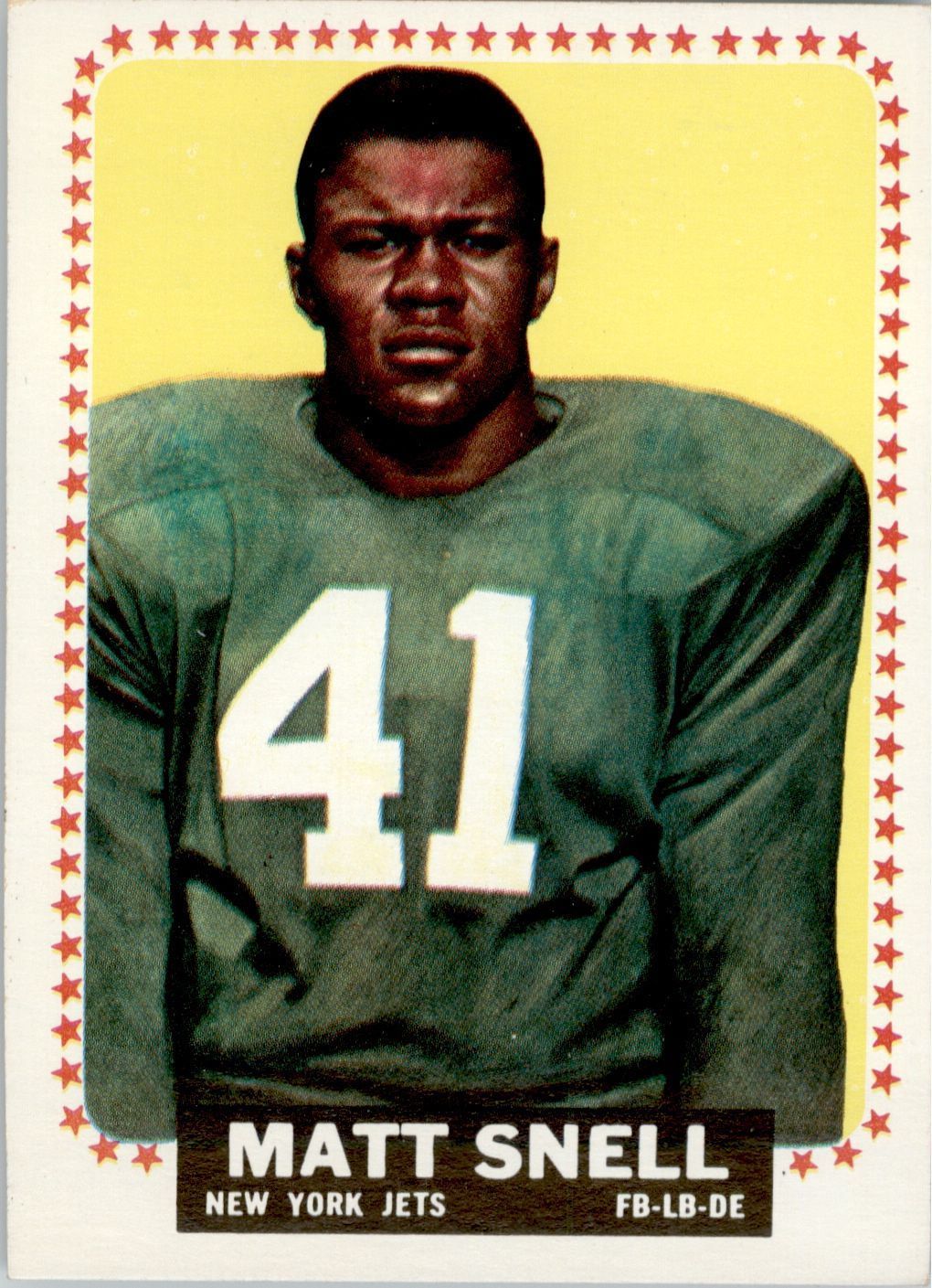 Football Cards - 1965-66 Jets Team Issue