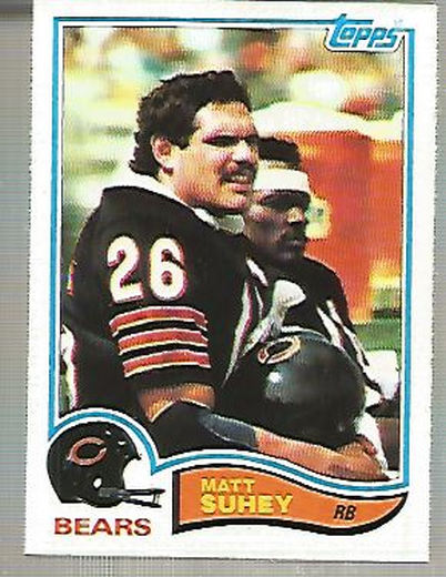 : 1986 Topps Football #12 Matt Suhey Chicago Bears Official NFL  Trading Card (Stock Photo Used - Centering varies, NrMt or better  otherwise) : Collectibles & Fine Art