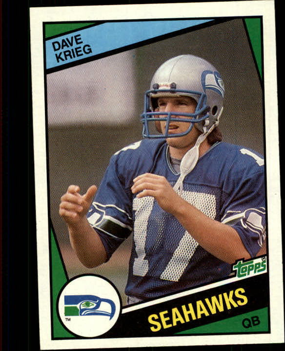 Seattle Seahawks 1989 Topps Team Card #181 - Dave Krieg at