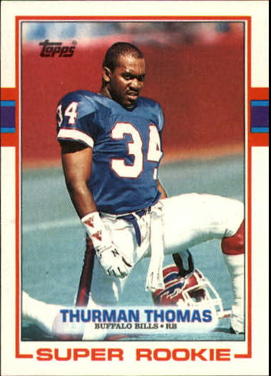 Thurman Thomas 1989 Score Football Signed Rookie Card #211 Auto Graded