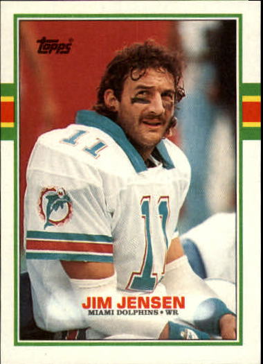 Jim Jensen autographed football card (Miami Dolphins) 1989 Score