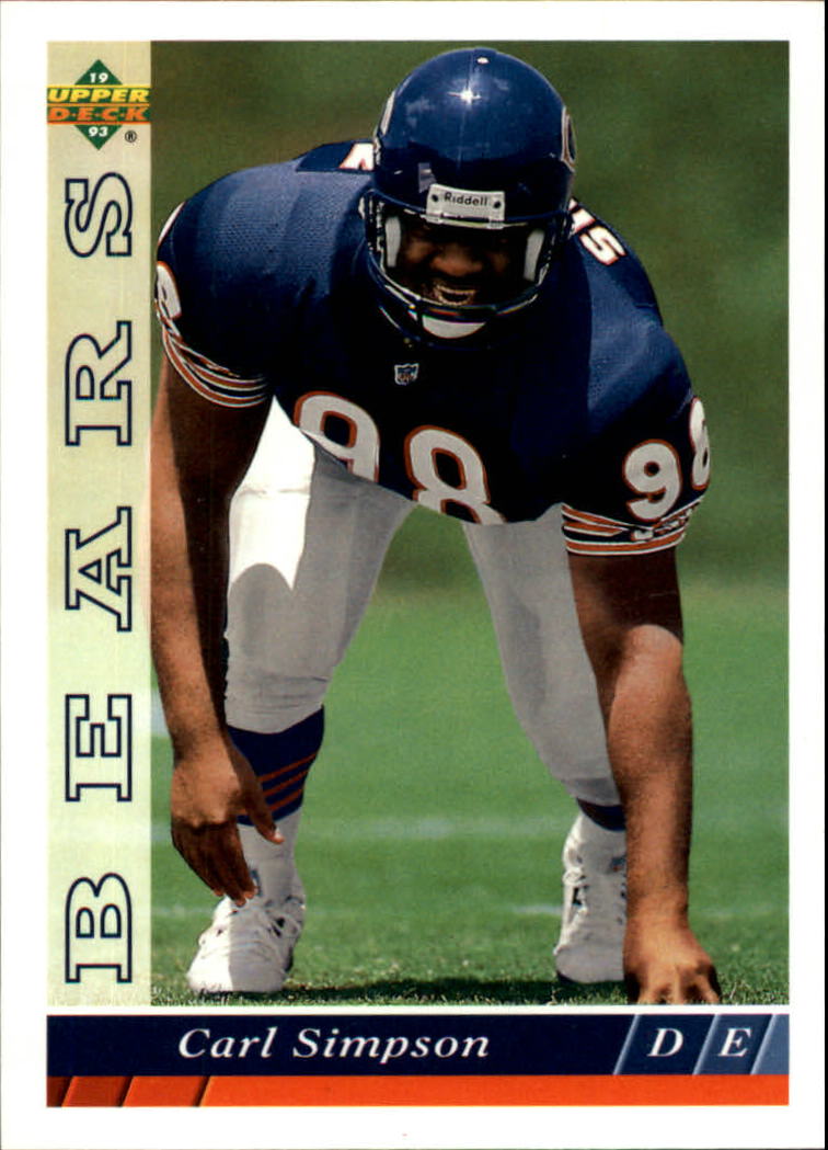 Carl Simpson RC - Chicago Bears (NFL Football Card) 1993 Skybox Premiu –  PictureYourDreams