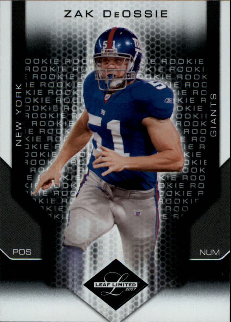 2007 SCORE ZAK DEOSSIE NEW YORK GIANTS #323