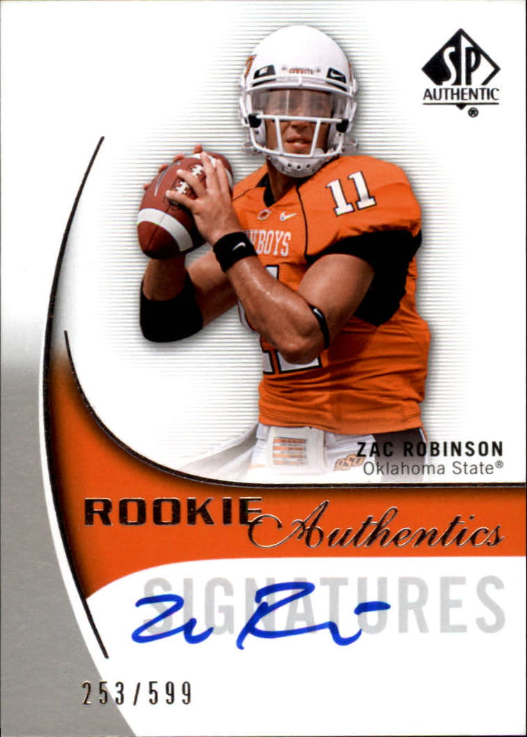 Buy Zac Robinson Cards Online | Zac Robinson Football Price Guide - Beckett