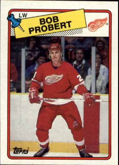 Bob Probert Signed 1988/89 Topps Rookie Card #181 Beckett Certified Red  Wings RC