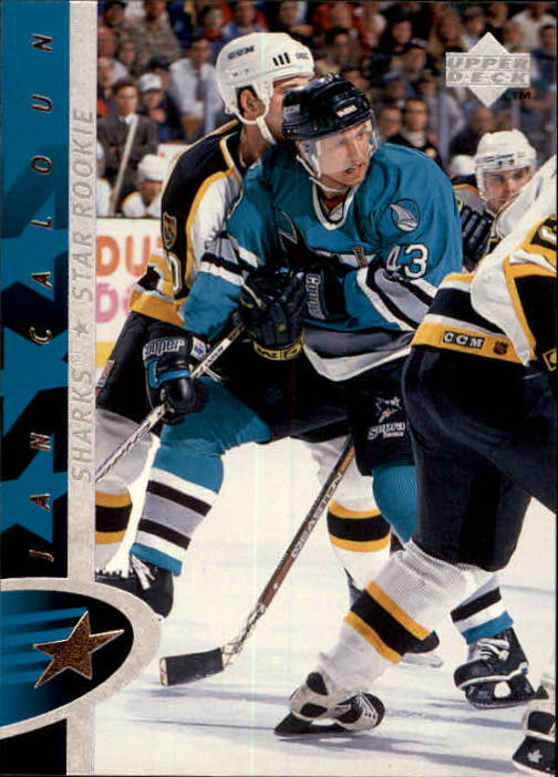 Jan Caloun Signed 1996/97 Leaf Rookie Card #217 San Jose Sharks