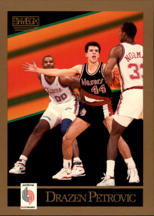 DRAZEN PETROVIC RC 1990 Hoops 248 Basketball Card Portland 